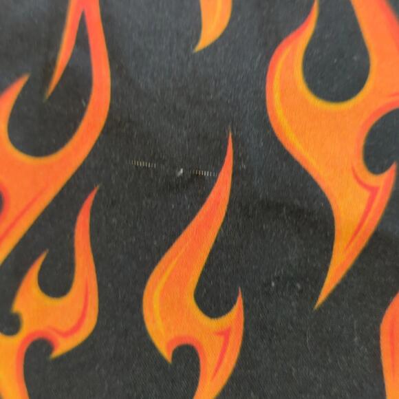 VTG Slickster Flames Fire Button Shirt Men’s XL Y2K 90s AOP - Picture 4 of 7